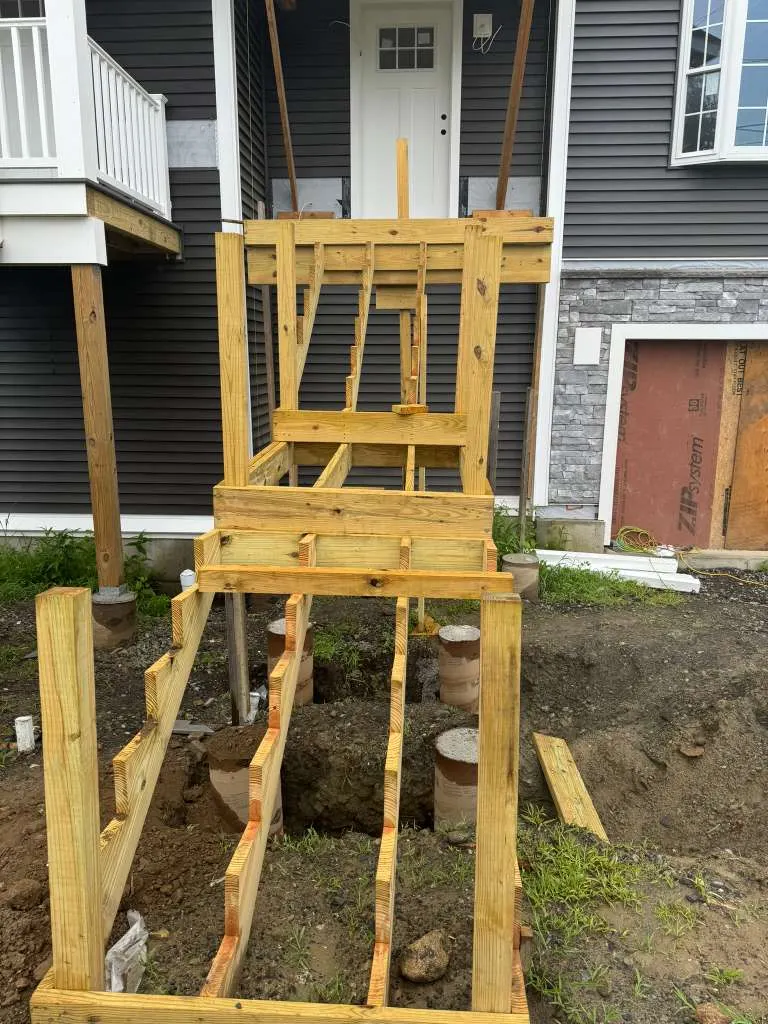 Framed staircase inside a new construction home