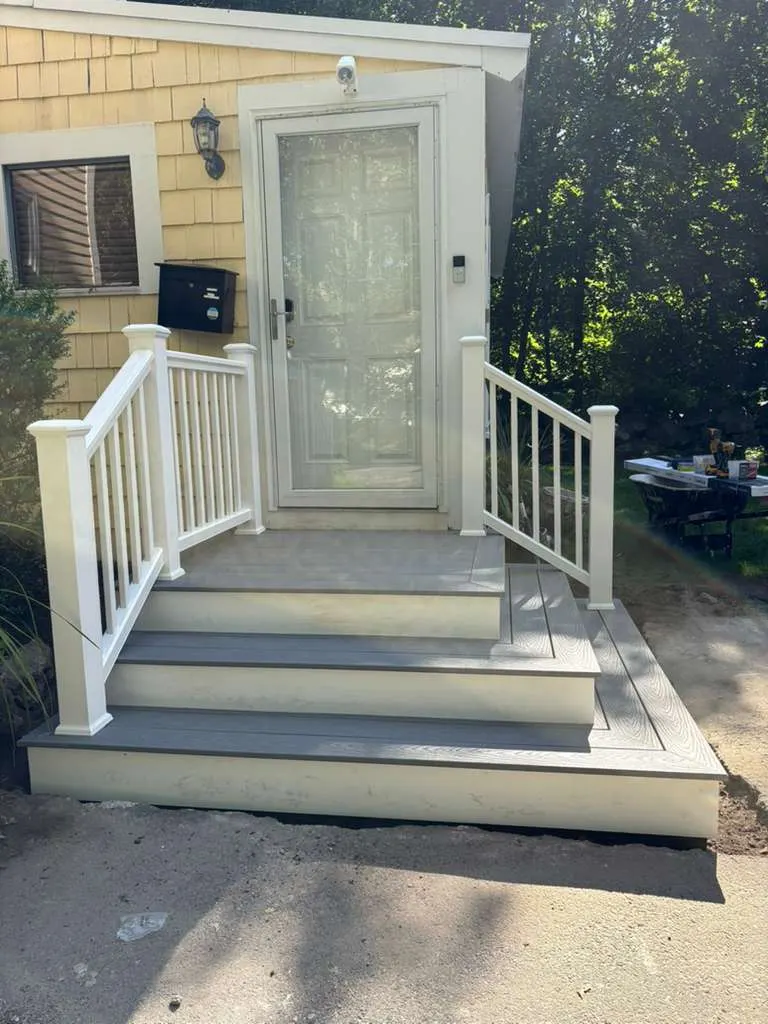Farmer's porch steps built by King of Carpentry Construction