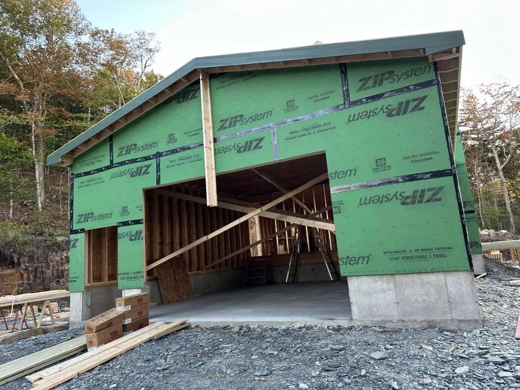 Garage framed and sheathed with ZIP System panels